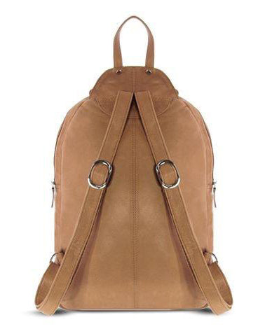 Gabee EMMA Large Leather Backpack (Tan) - bag scene Hornsby