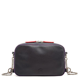 Small Leather Shoulder Bag (Black Pace)