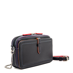 Small Leather Shoulder Bag (Black Pace)