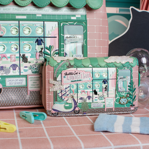 Bubble Cats Laundromat Medium Ziparound Wallet