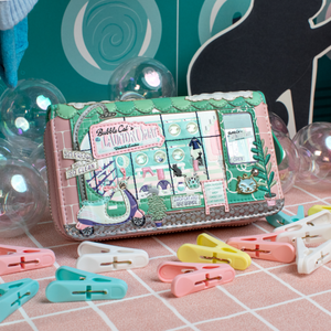Bubble Cats Laundromat Medium Ziparound Wallet