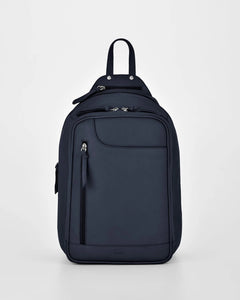 EMMA Large Leather Backpack (Navy)