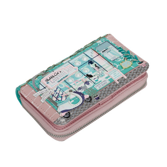 Bubble Cats Laundromat Medium Ziparound Wallet