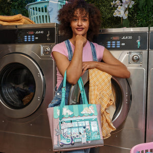 Bubble Cats Laundromat Shopper Bag