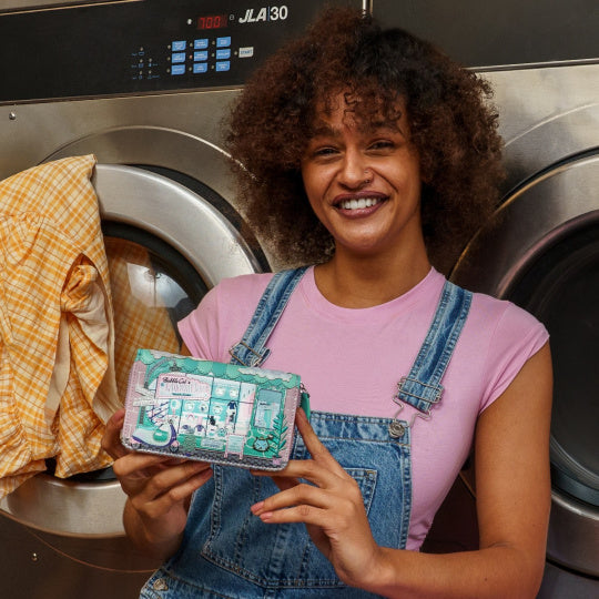 Bubble Cats Laundromat Medium Ziparound Wallet
