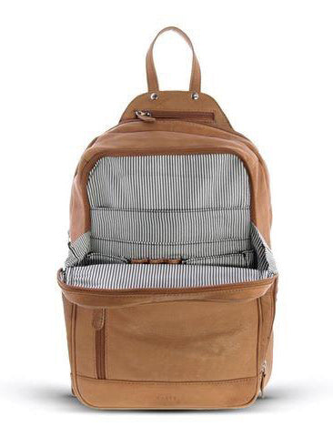 Gabee EMMA Large Leather Backpack (Tan) - bag scene Hornsby